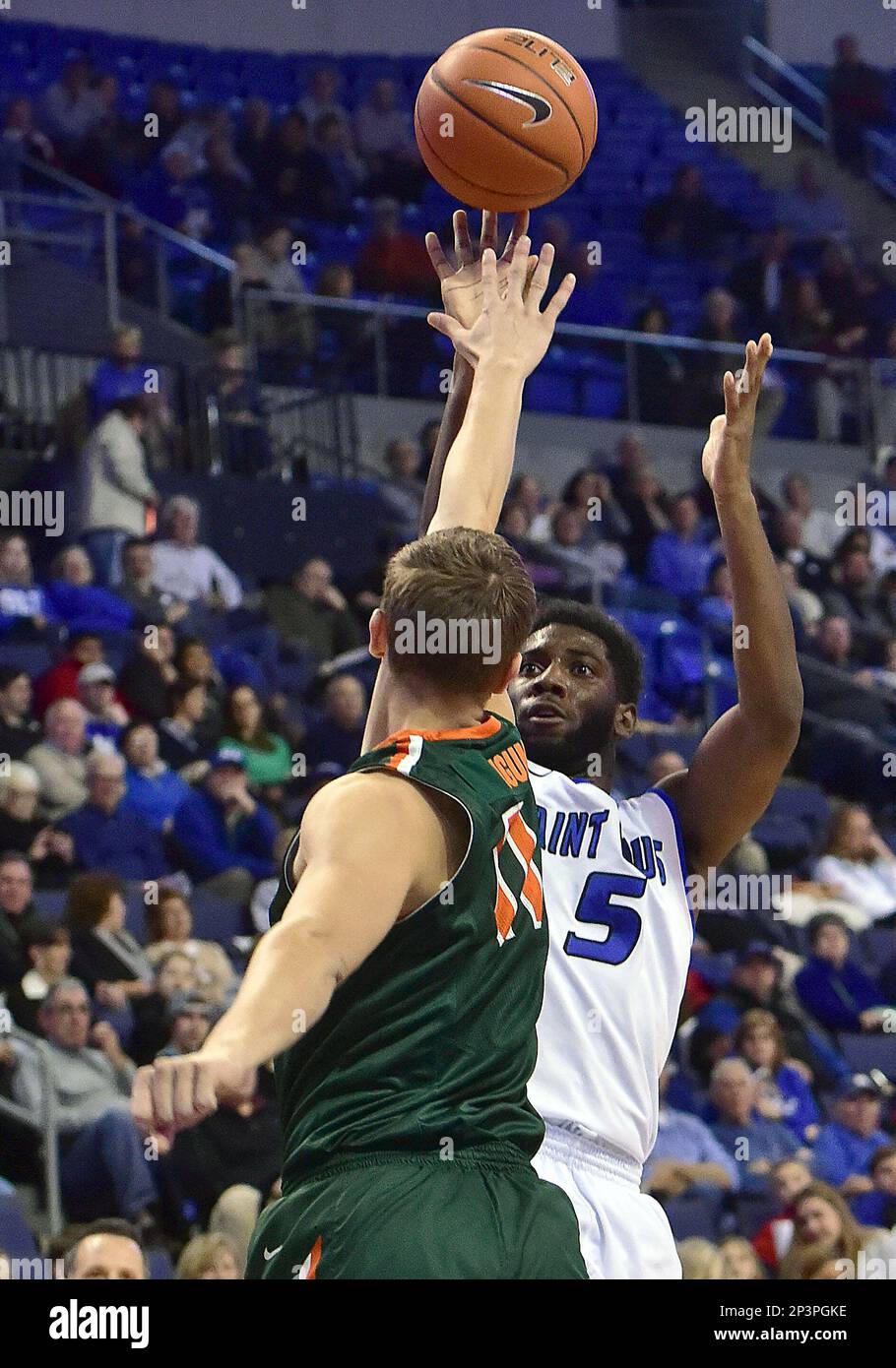 December 17, 2014 Saint Louis guard Davell Roby (5) puts up a shot