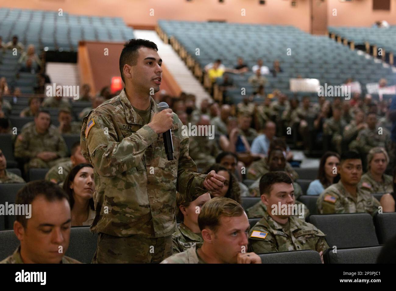 A U.S. Army Soldier from the 25th Infantry Division, asks the Honorable