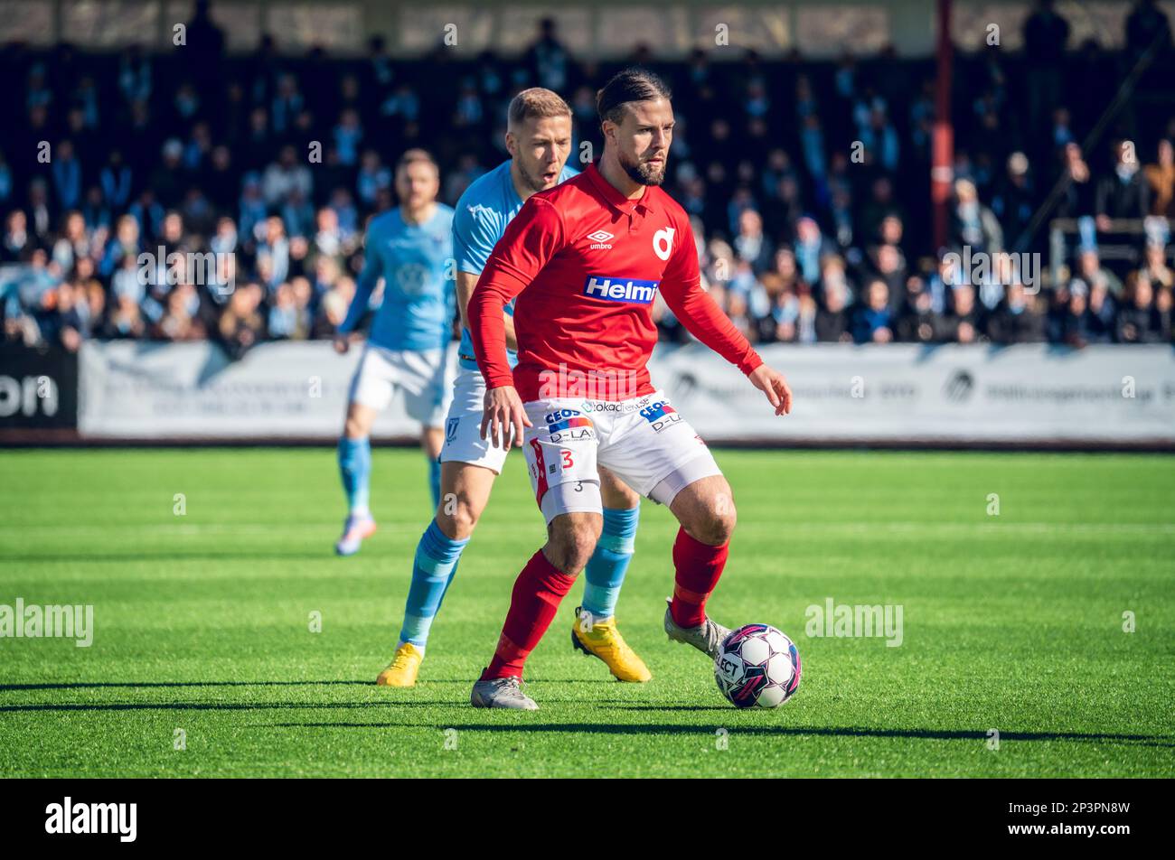 Malmoe, Sweden. 05th Mar, 2023. Abdelkarim Mammar Chaouche (3) of Degerfors seen during the Svenska Cup match between between Malmoe FF and Degerfors at Malmoe Idrottsplats in Malmoe. (Photo Credit: Gonzales Photo/Alamy Live News Stock Photo