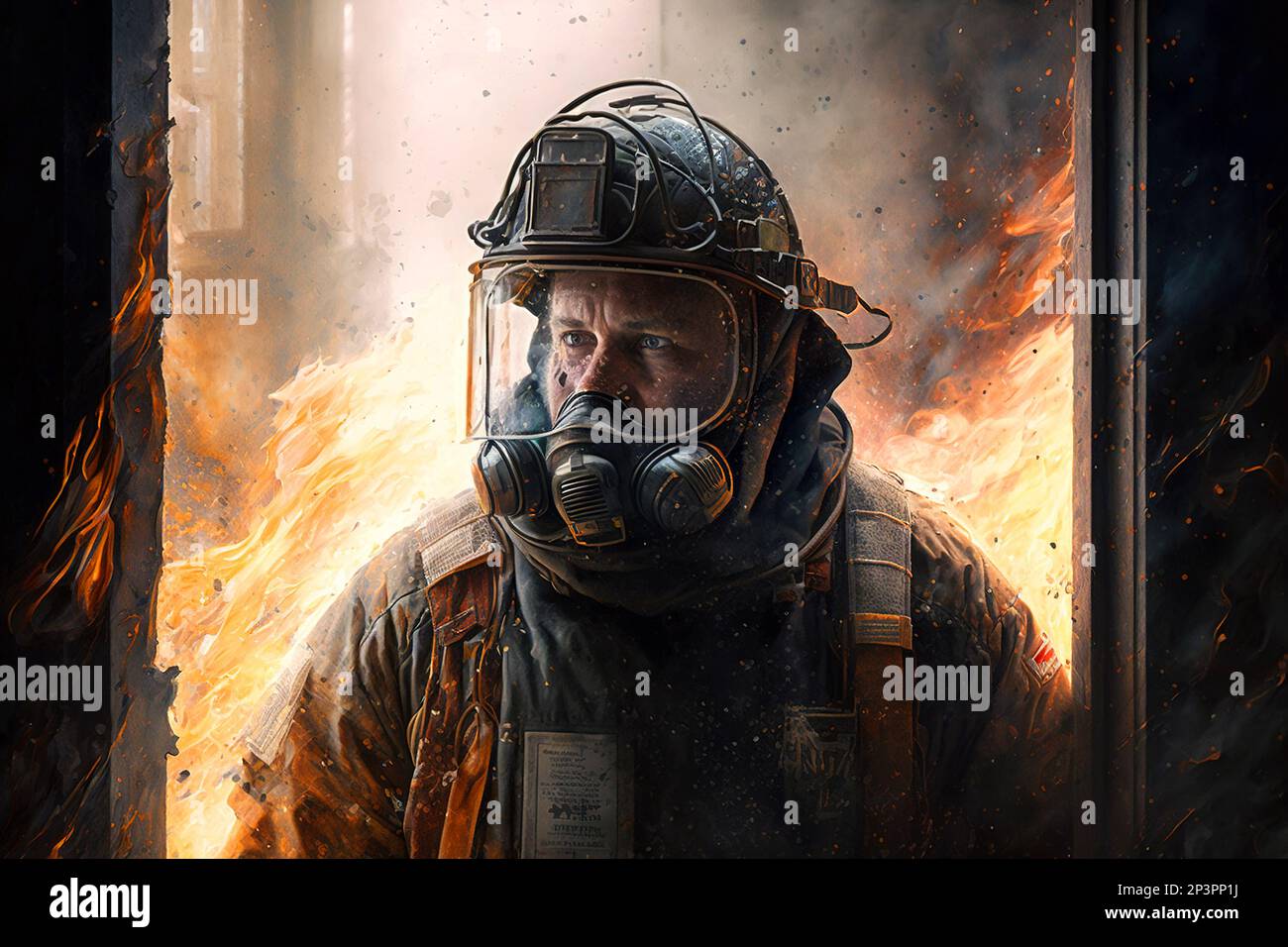 Illustration building on fire hi-res stock photography and images - Alamy