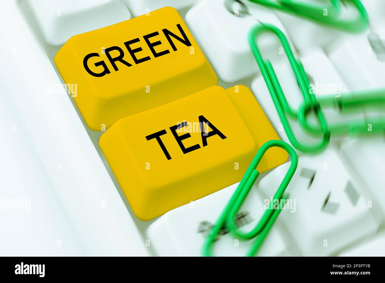 Sign displaying Green Tea. Word for type of tea that is made from ...
