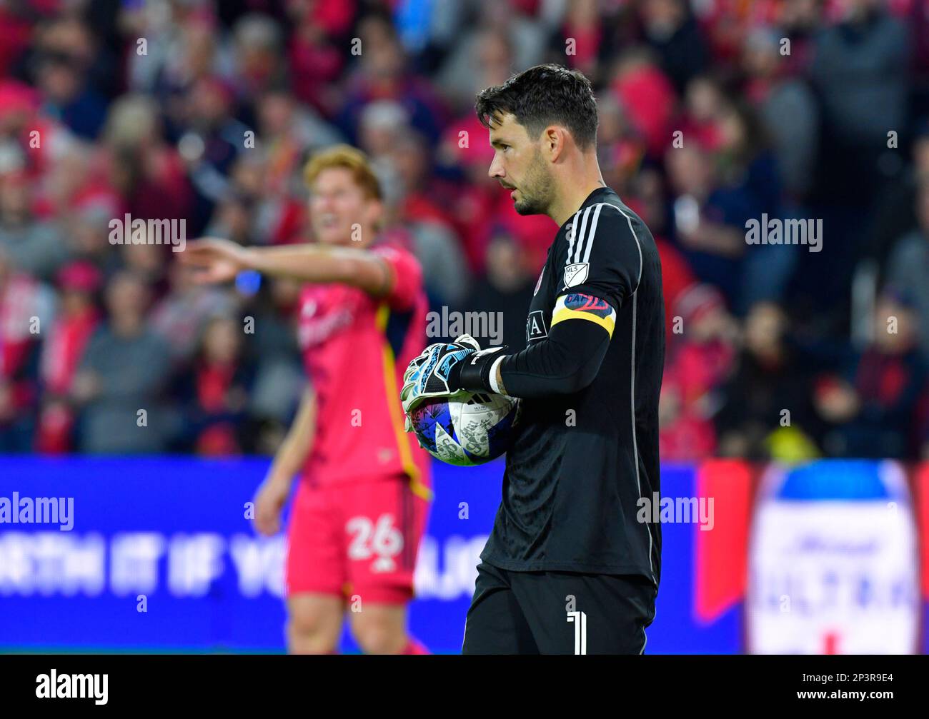 St. Louis, USA. 04th Mar, 2023. ST City goalkeeper Roman Burki. LSTLCity SC played their home opener against Charlotte FC at CITYPARK stadium in St. Louis, MO, USA on Saturday March 4, 2023. Tim Vizer/Sipa USA Credit: Sipa USA/Alamy Live News Stock Photo