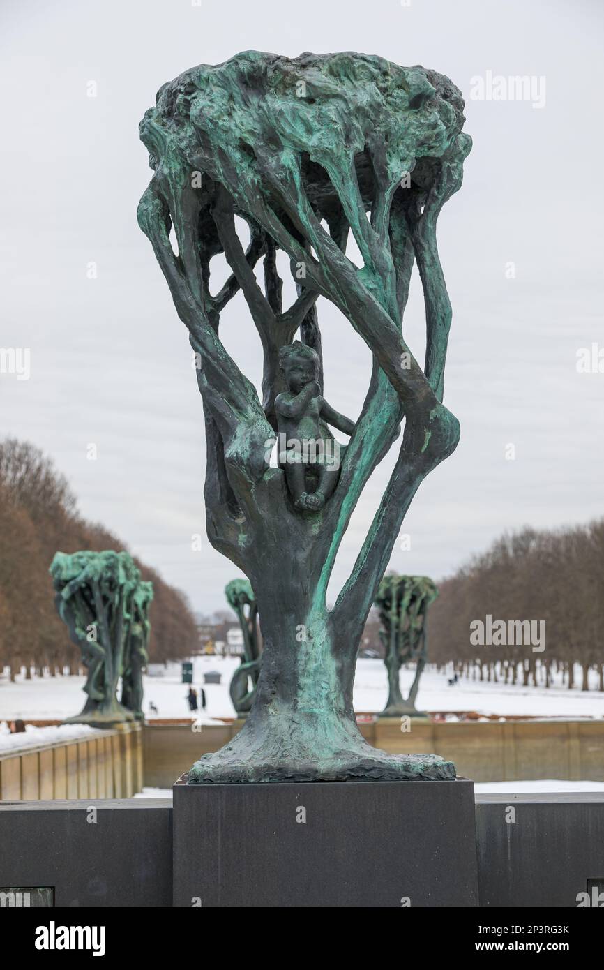 Sculpture In Frogner Park, Sculpture Created By Gustav Vigeland. Public ...