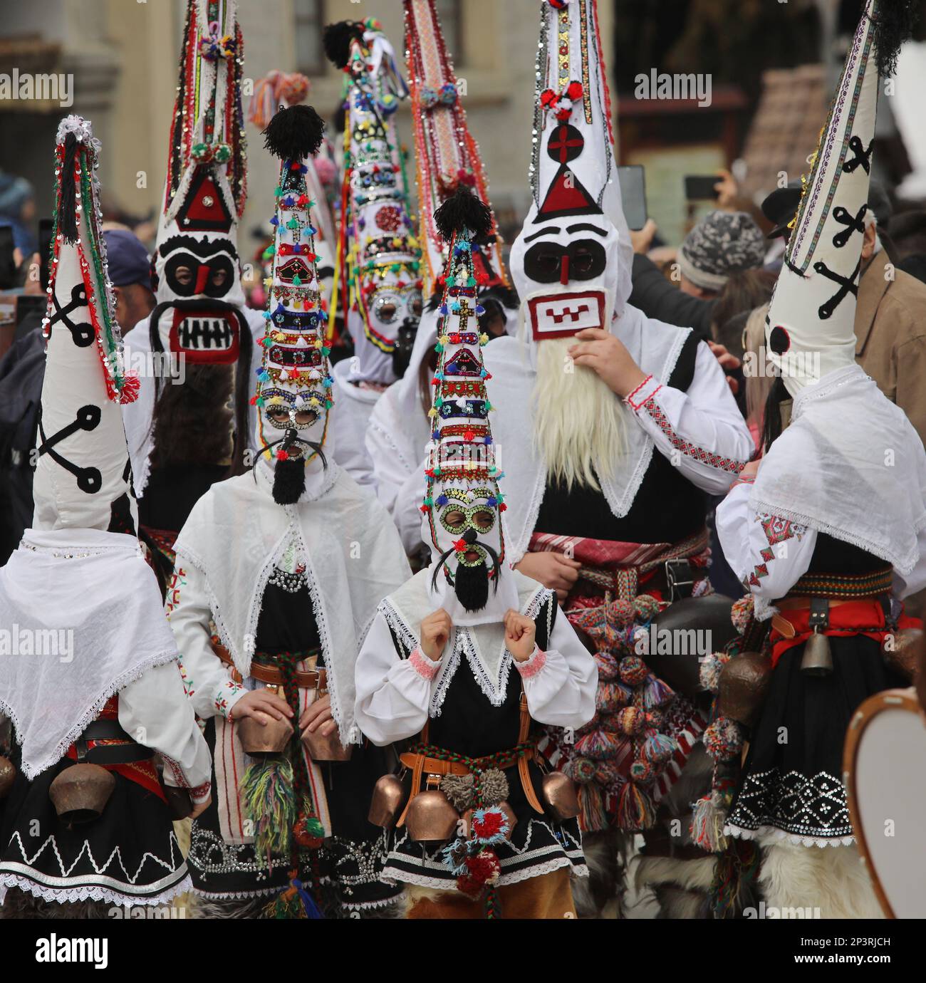 Kukeri Ritual Traditional Kukeri in costume at the Festival of the Masquerade Games ...