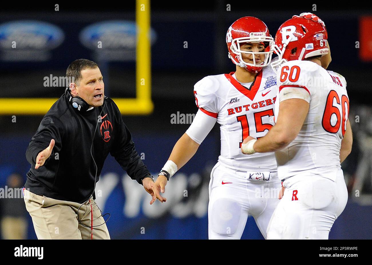 30 December 2011: Rutgers Scarlet Knights head coach Greg Schiano meets ...