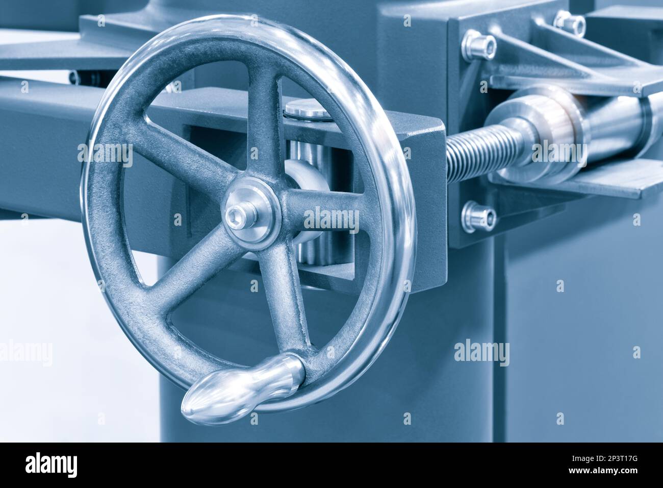 Ball screw drives for CNC machines on blue tone Stock Photo Alamy