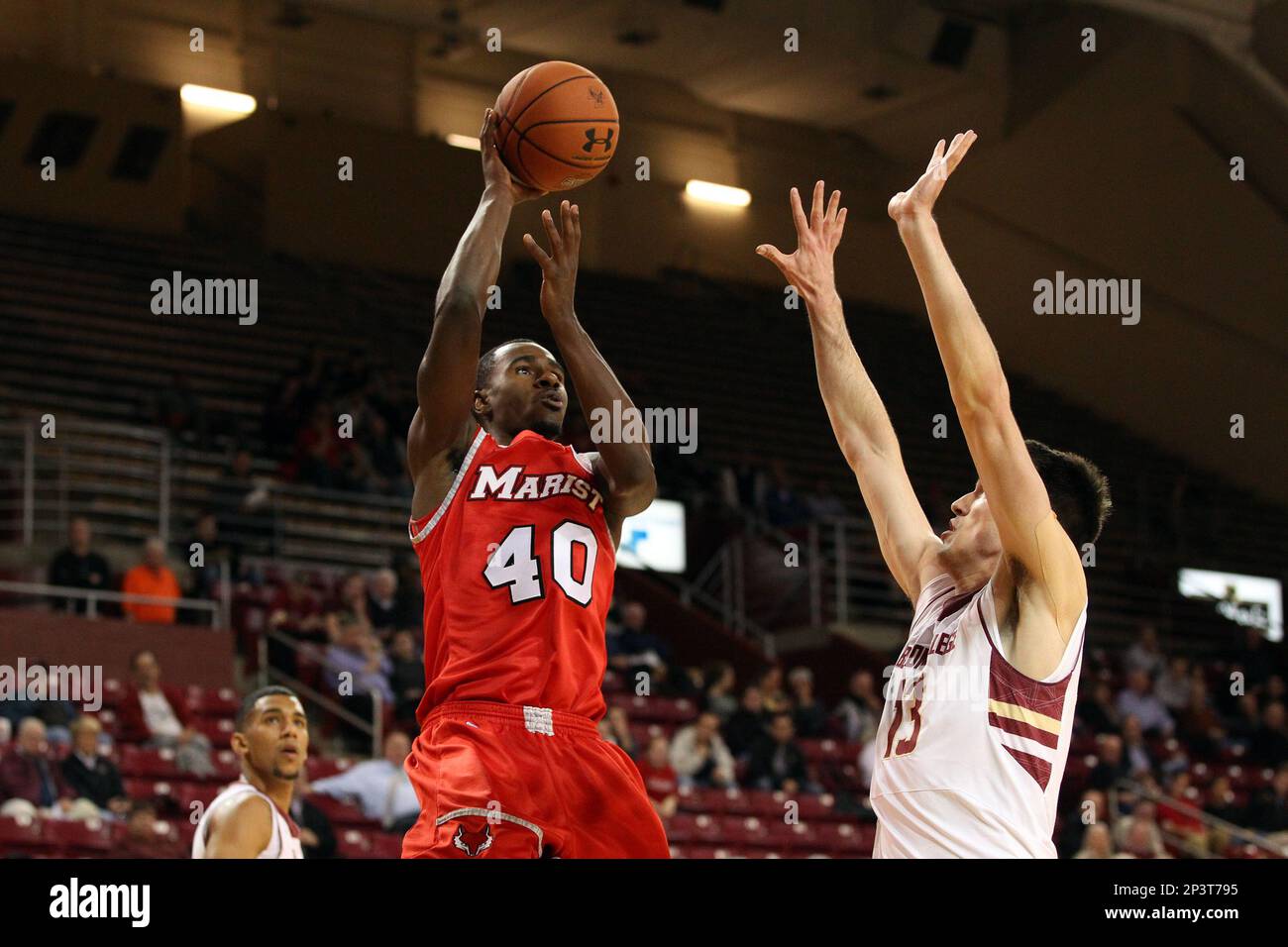 December 1, 2014: Marist Red Foxes forward Chavaughn Lewis (40) drives to  the basket during the first half of the NCAA basketball game between the  Marist Red Foxes and Boston College Eagles