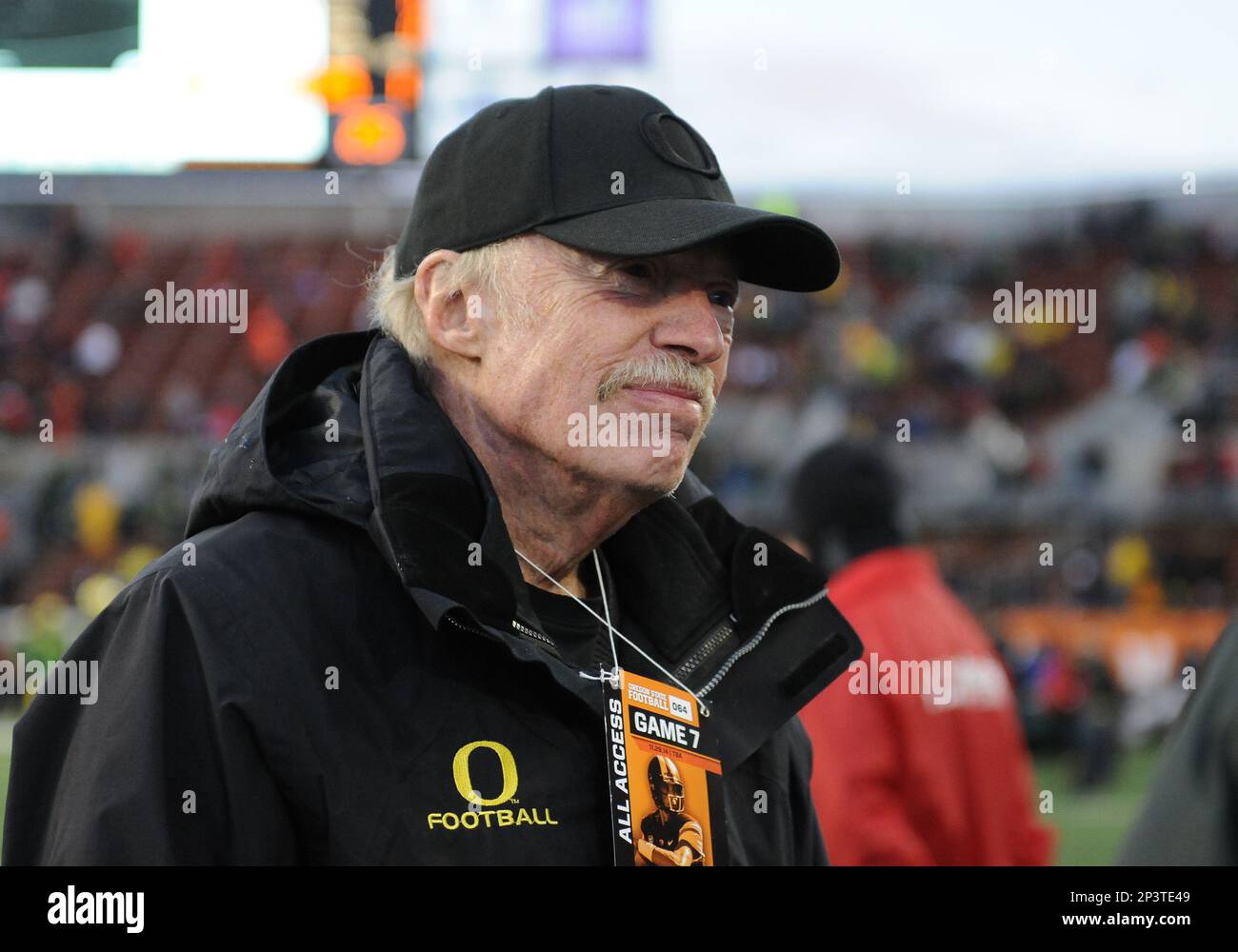 November 29, 2014 - Nike funder, Phil Knight, on the sideline prior to the  start of the 118th Civil War NCAA football game between the University of  Oregon Ducks and Oregon State
