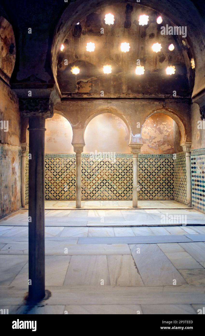 Royal baths, Palacio de Comares, Alhambra. Granada, Andalucia, Spain Stock Photo