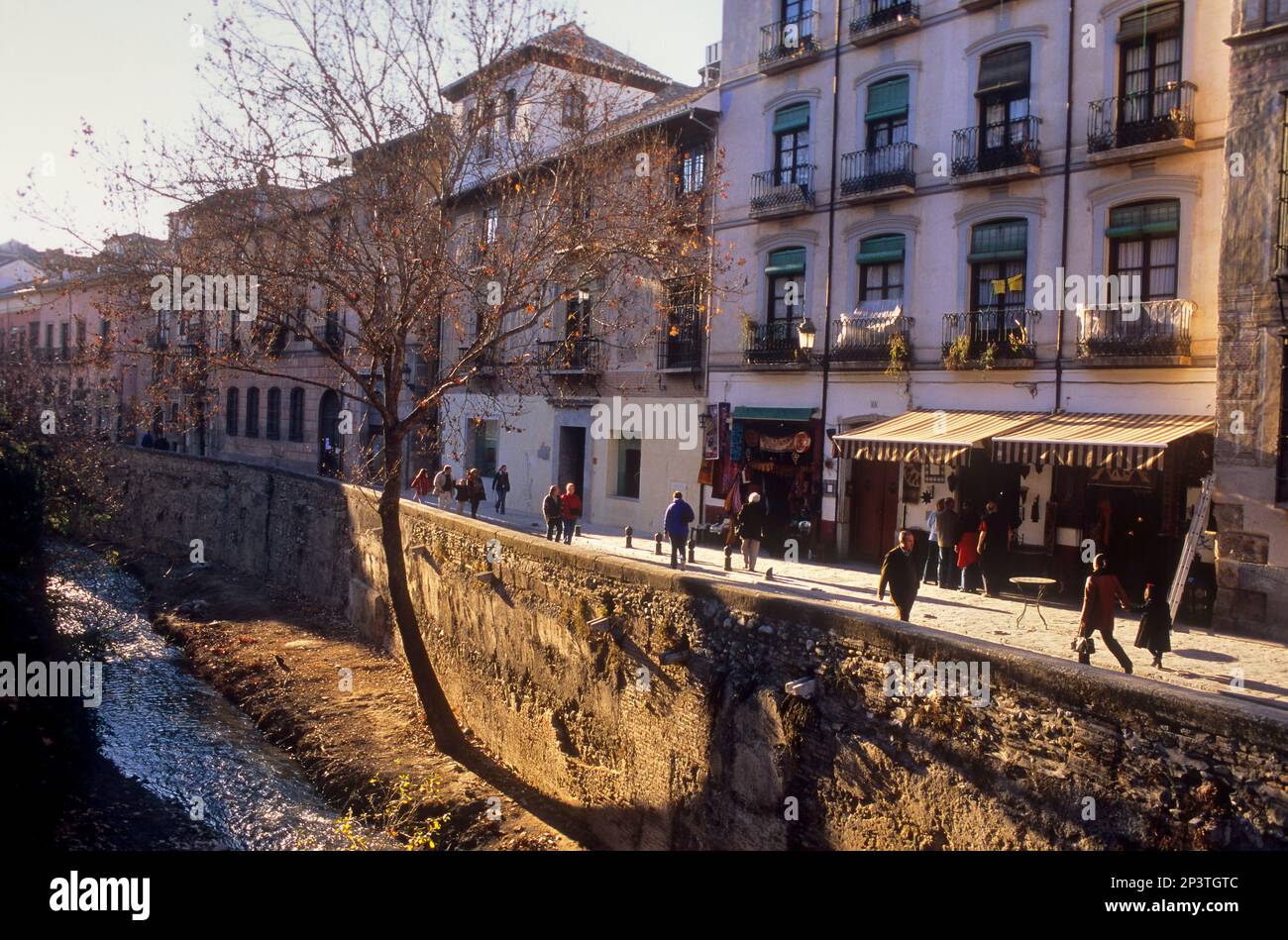 Carrera del Darro street .Albaicín quarter. Granada, Andalucia, Spain Stock Photo
