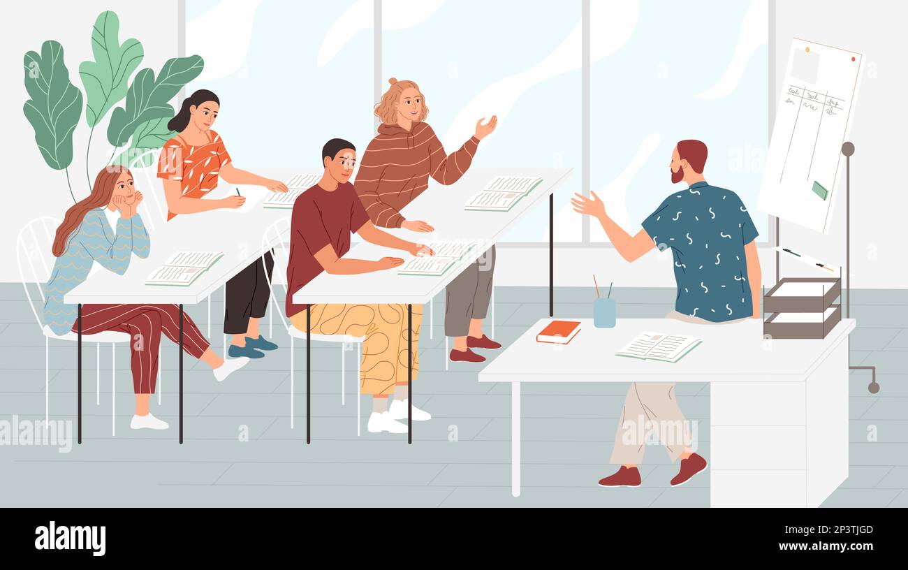 Class. Teacher communicates with the students Stock Vector Image & Art ...
