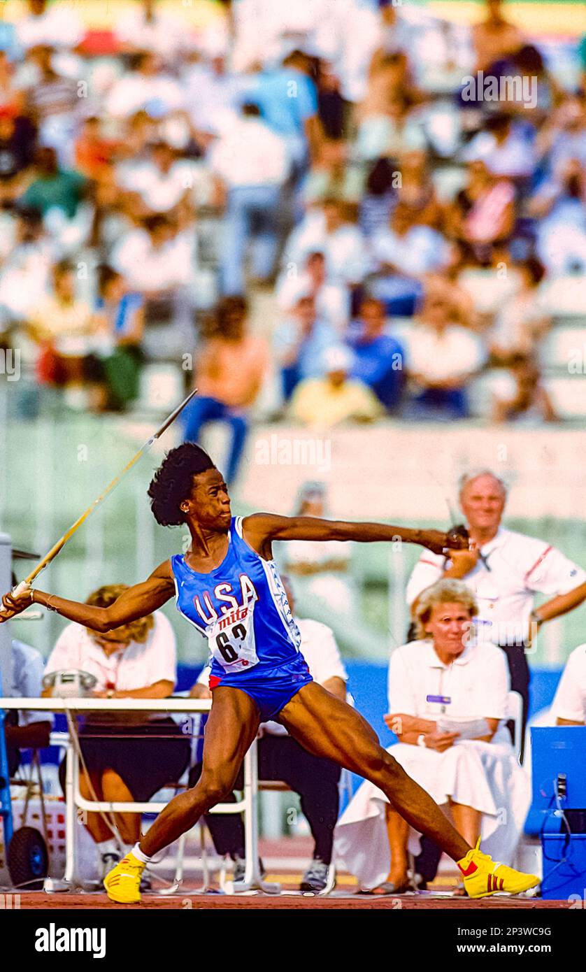 Jackie JoynerKersee competing in the Heptathlon at the 1987 World