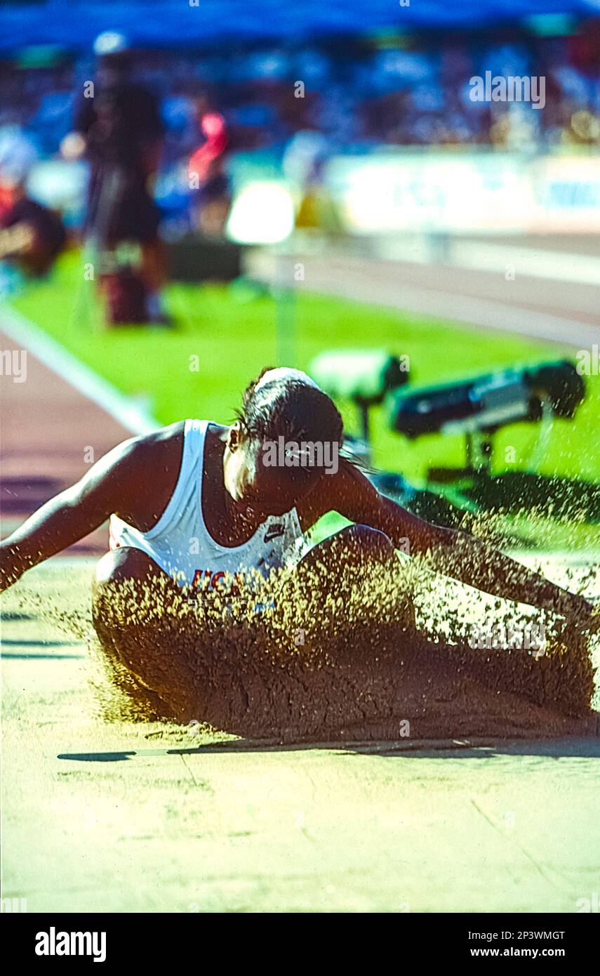 Jackie JoynerKersee competing in the Long Jump at the 1995 World