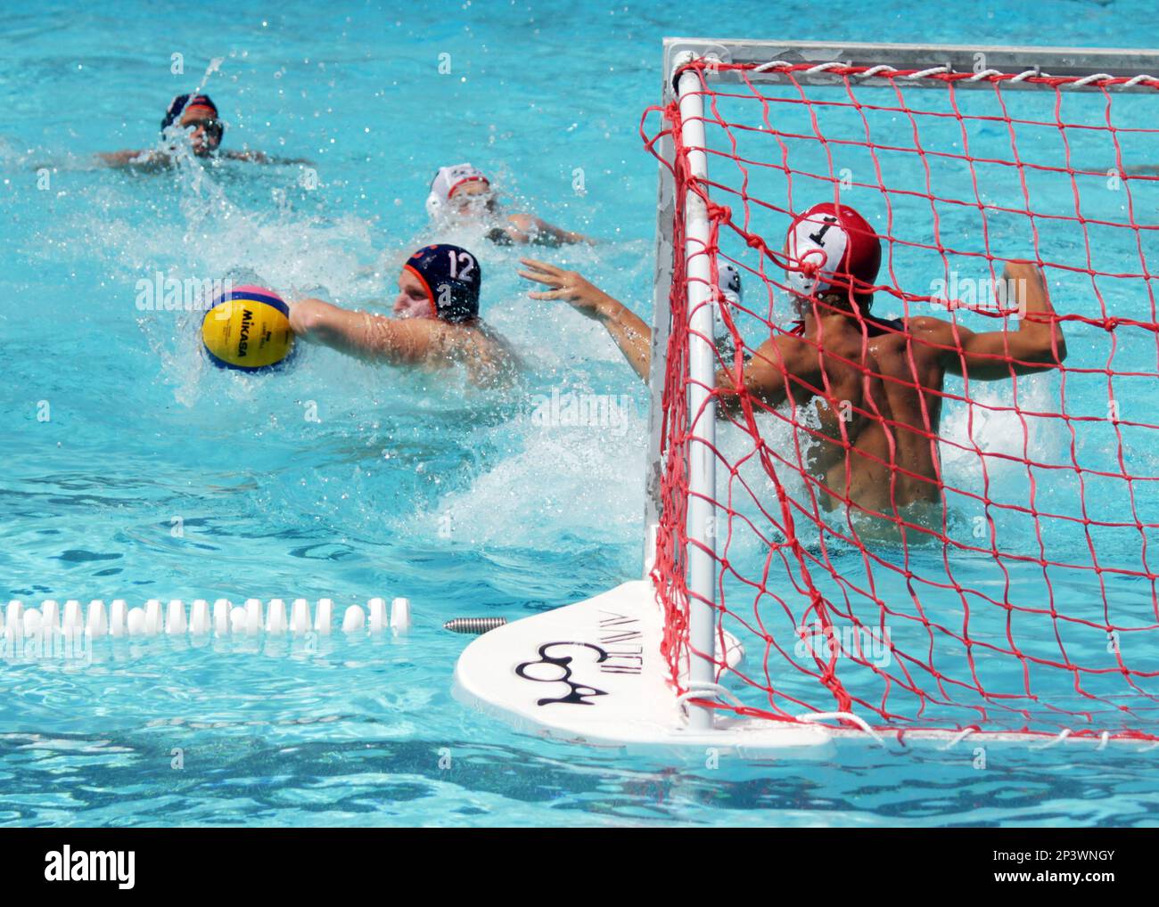 July 29, 2014: Matthew Bravante of the C-Cal Water Polo shoots a ...