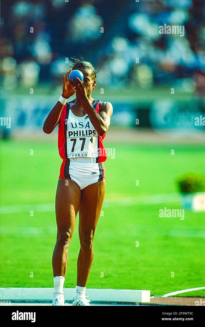 Jackie JoynerKersee competing in the Heptathlon at the 1991 World Outdoor Track and Field