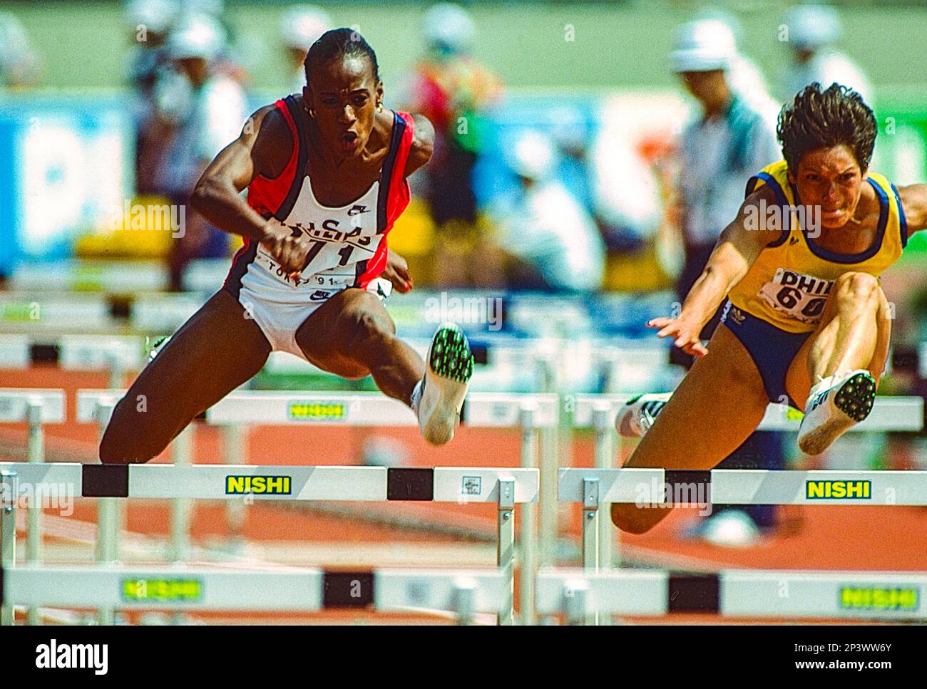 Jackie JoynerKersee competing in the Heptathlon at the 1991 World Outdoor Track and Field