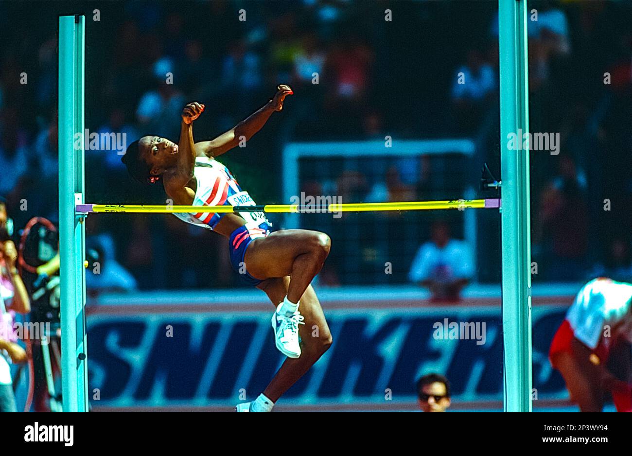 Jackie JoynerKersee competing in the Heptathlon at the 1993 World Outdoor Track and Field