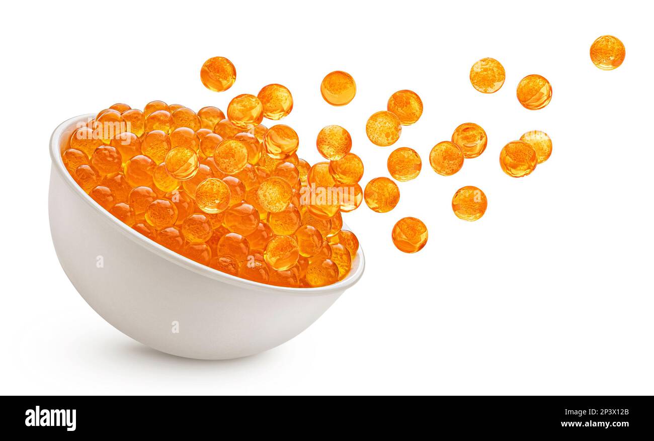 Red caviar isolated on white background Stock Photo