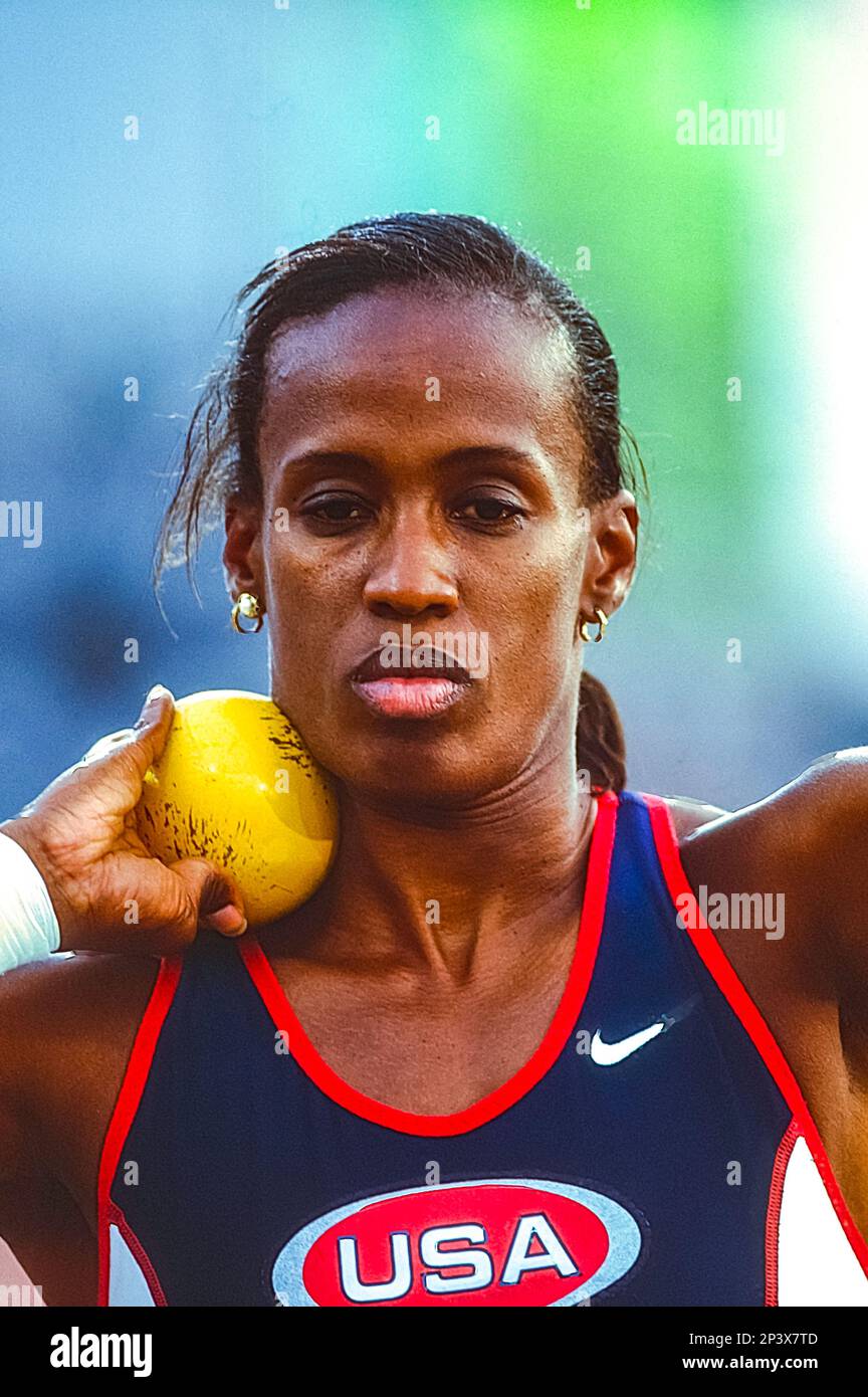 Jackie JoynerKersee competing at the 1998 Goodwill Games Stock Photo