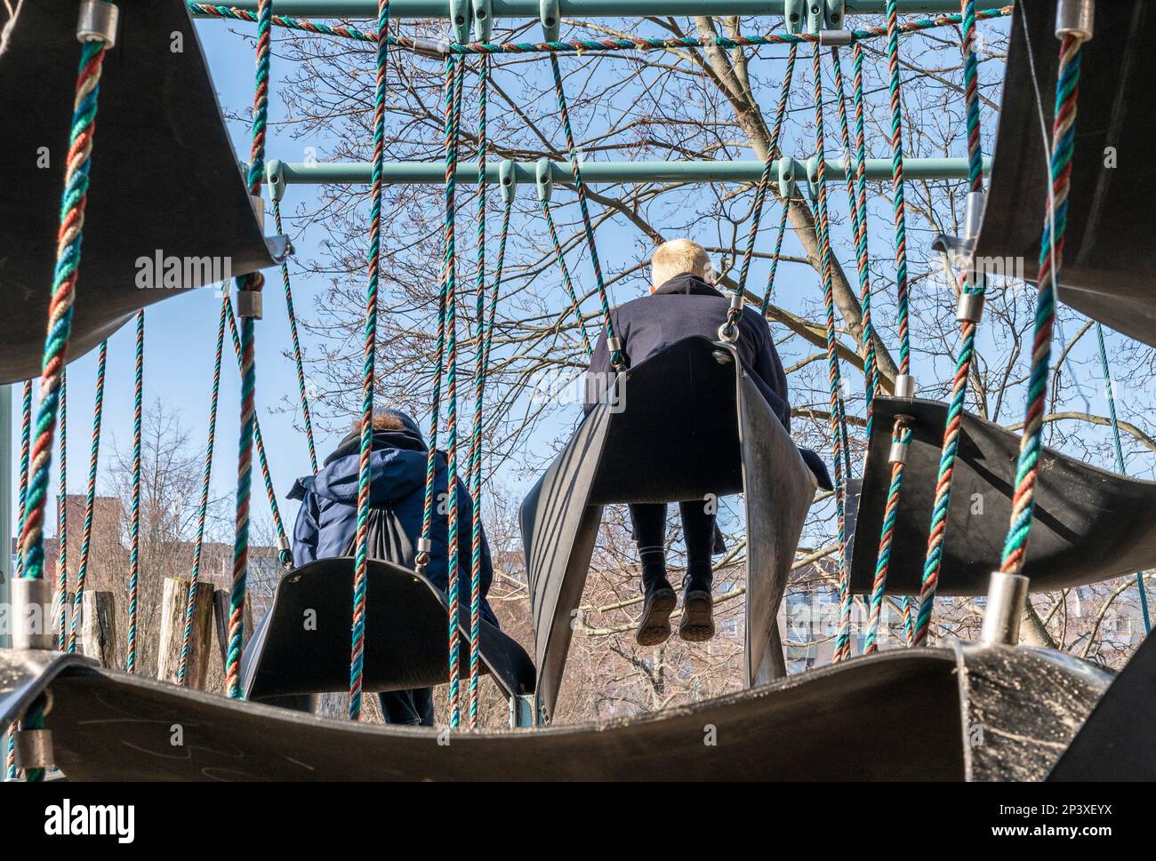 Climbing Frame With Rubber Mats, Berlin, Germany Stock Photo Alamy
