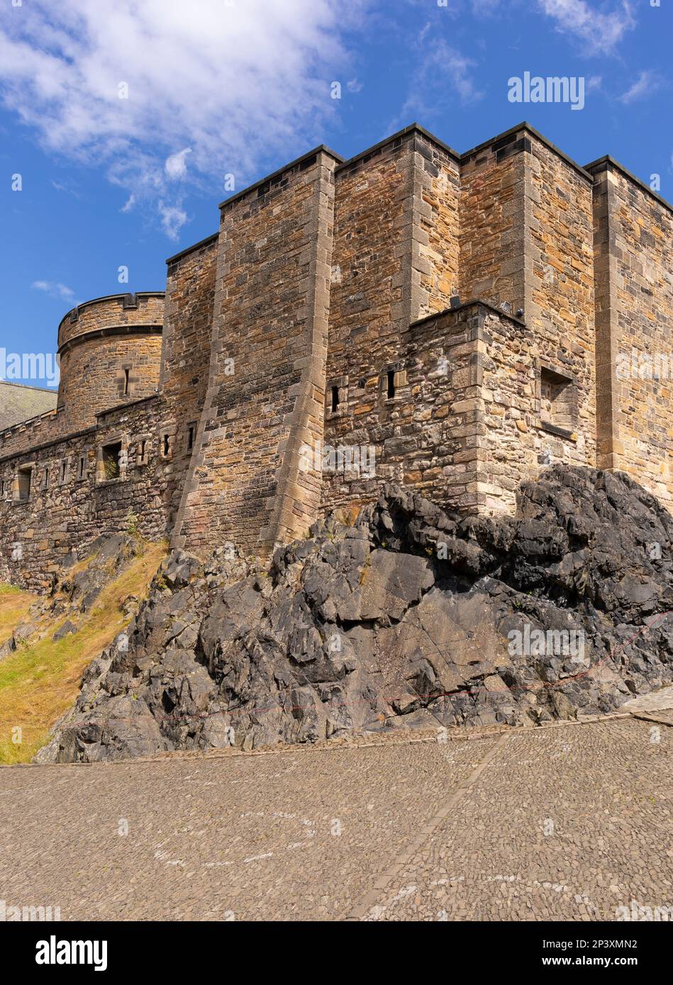 EDINBURGH, SCOTLAND, EUROPE - Edinburgh Castle walls Stock Photo
