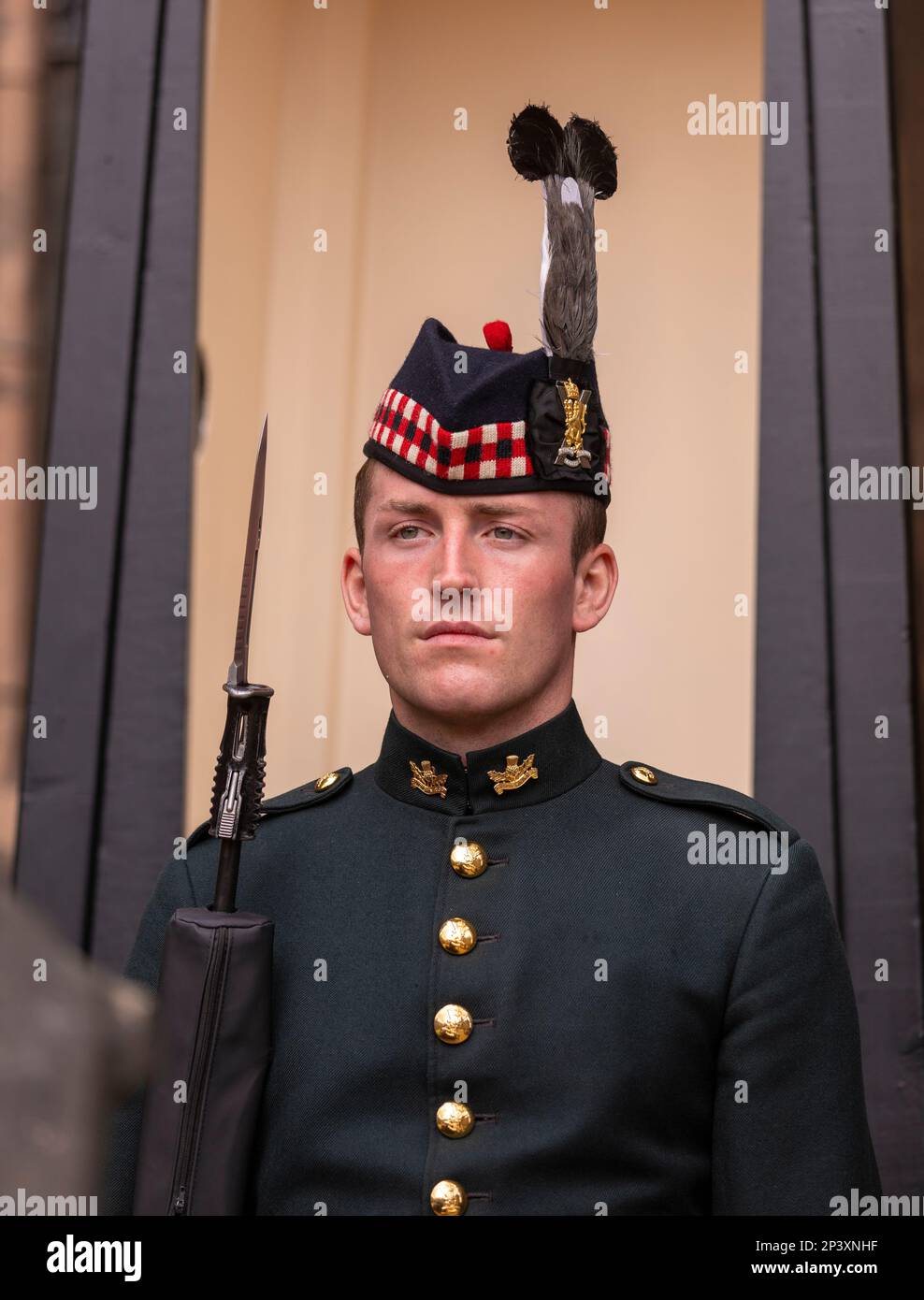 EDINBURGH, SCOTLAND, EUROPE Edinburgh Castle guard, at Scottish