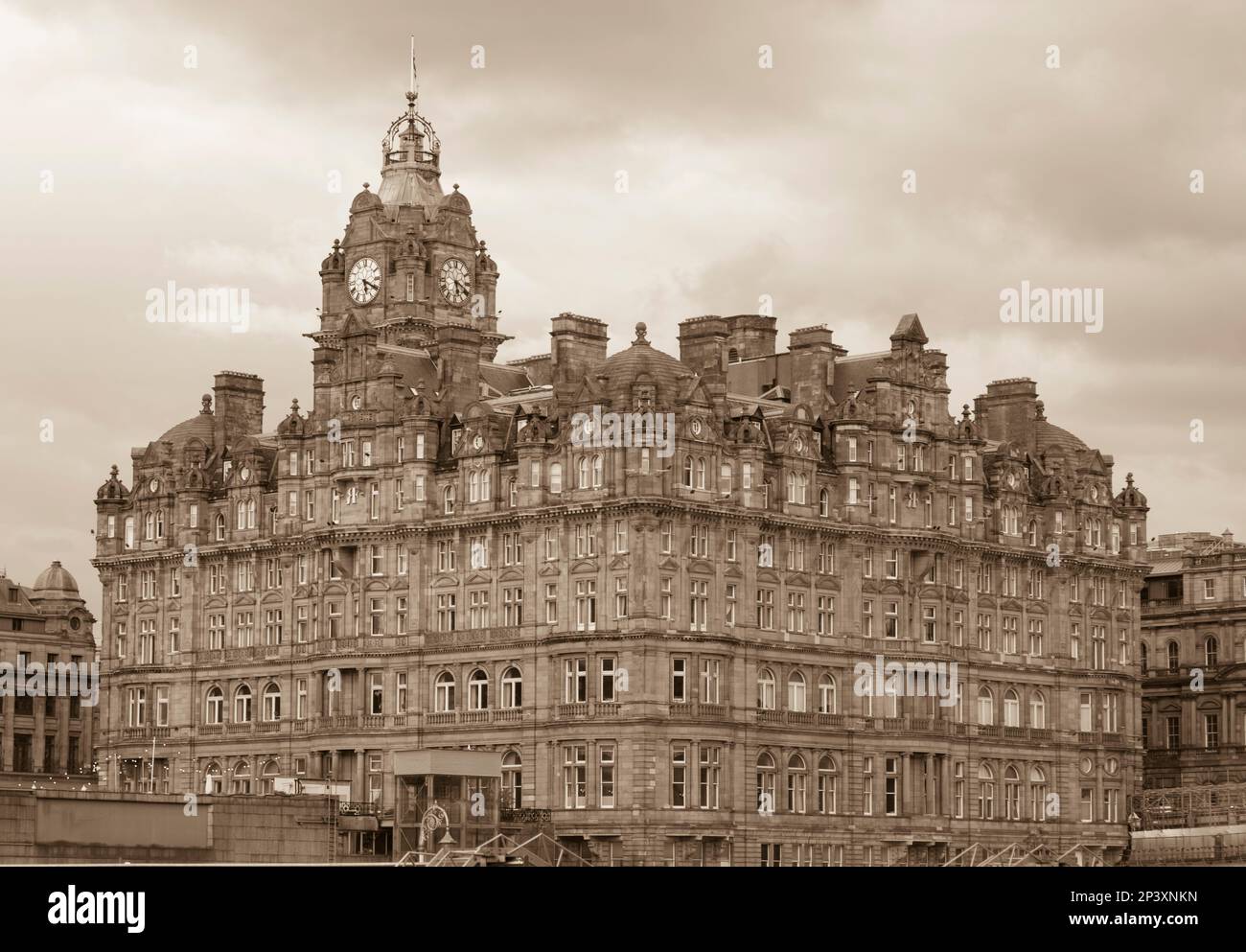EDINBURGH, SCOTLAND, EUROPE - The Balmoral Hotel, on Princes Street. Stock Photo