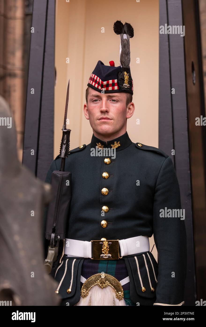 EDINBURGH, SCOTLAND, EUROPE Edinburgh Castle guard, at Scottish