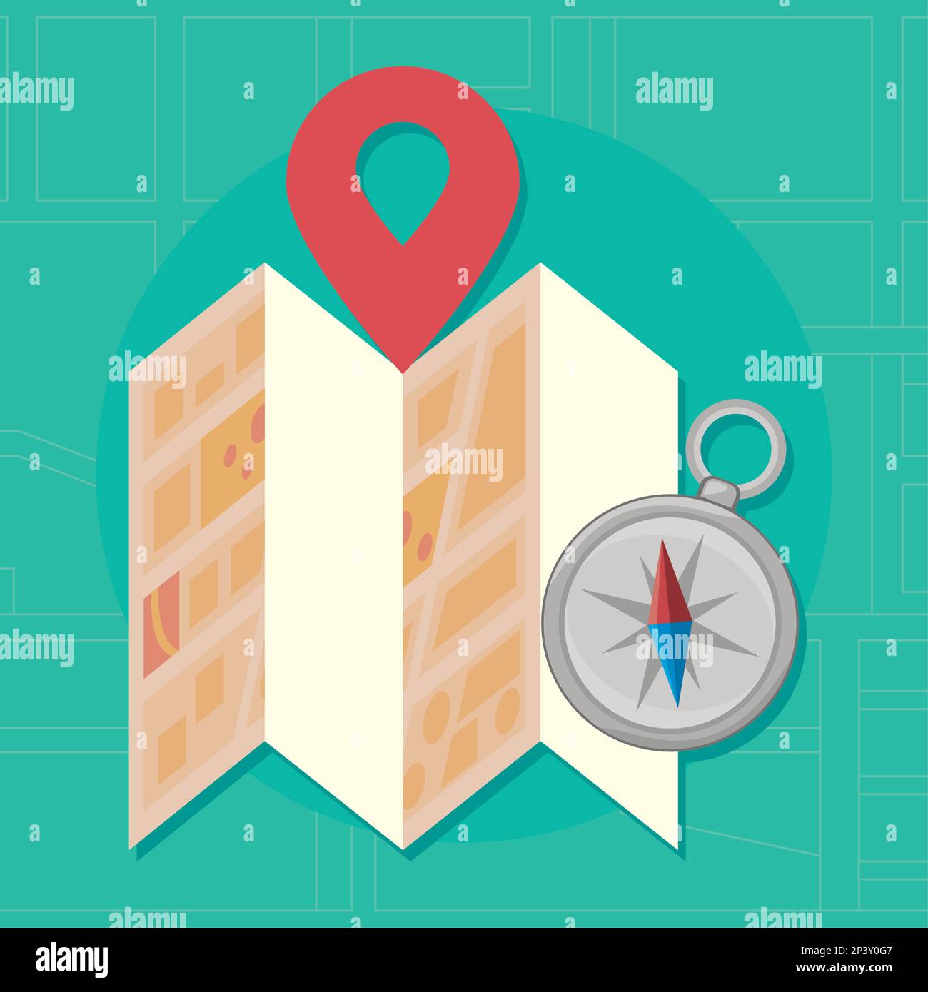 pin location in paper map Stock Vector Image & Art - Alamy