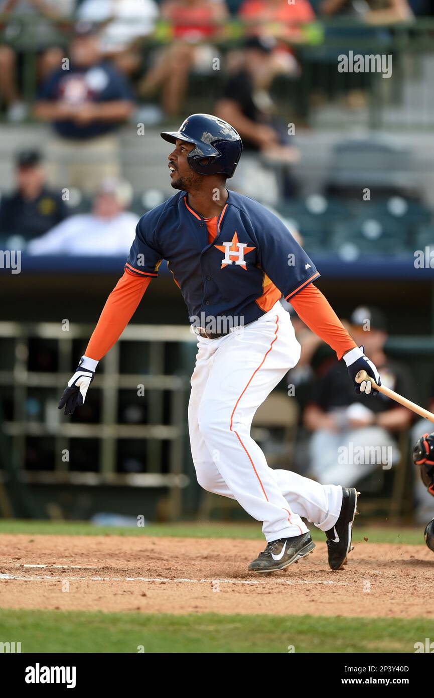 Houston Astros outfielder L.J. Hoes (28) during a spring training