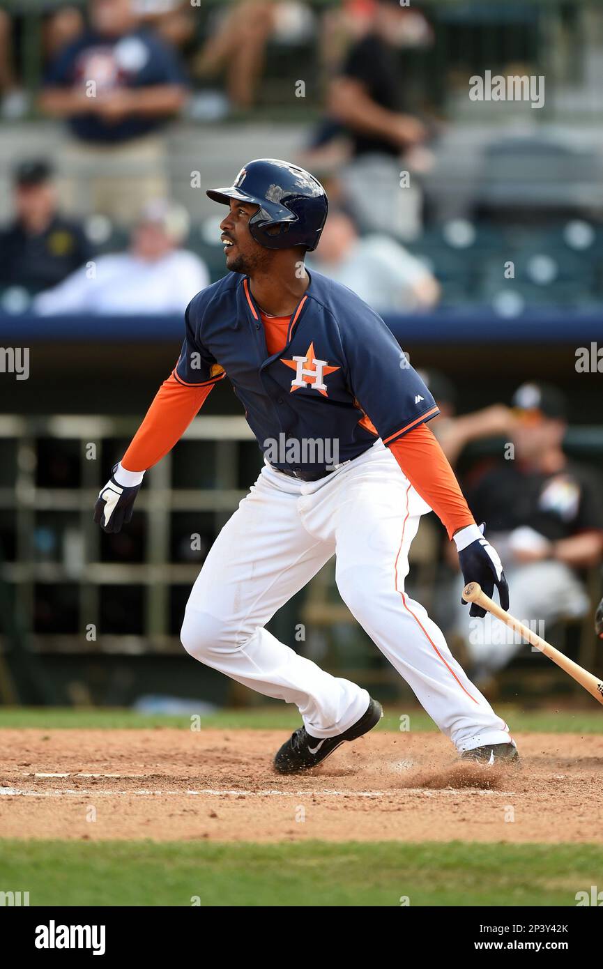 Houston Astros outfielder L.J. Hoes (28) during a spring training