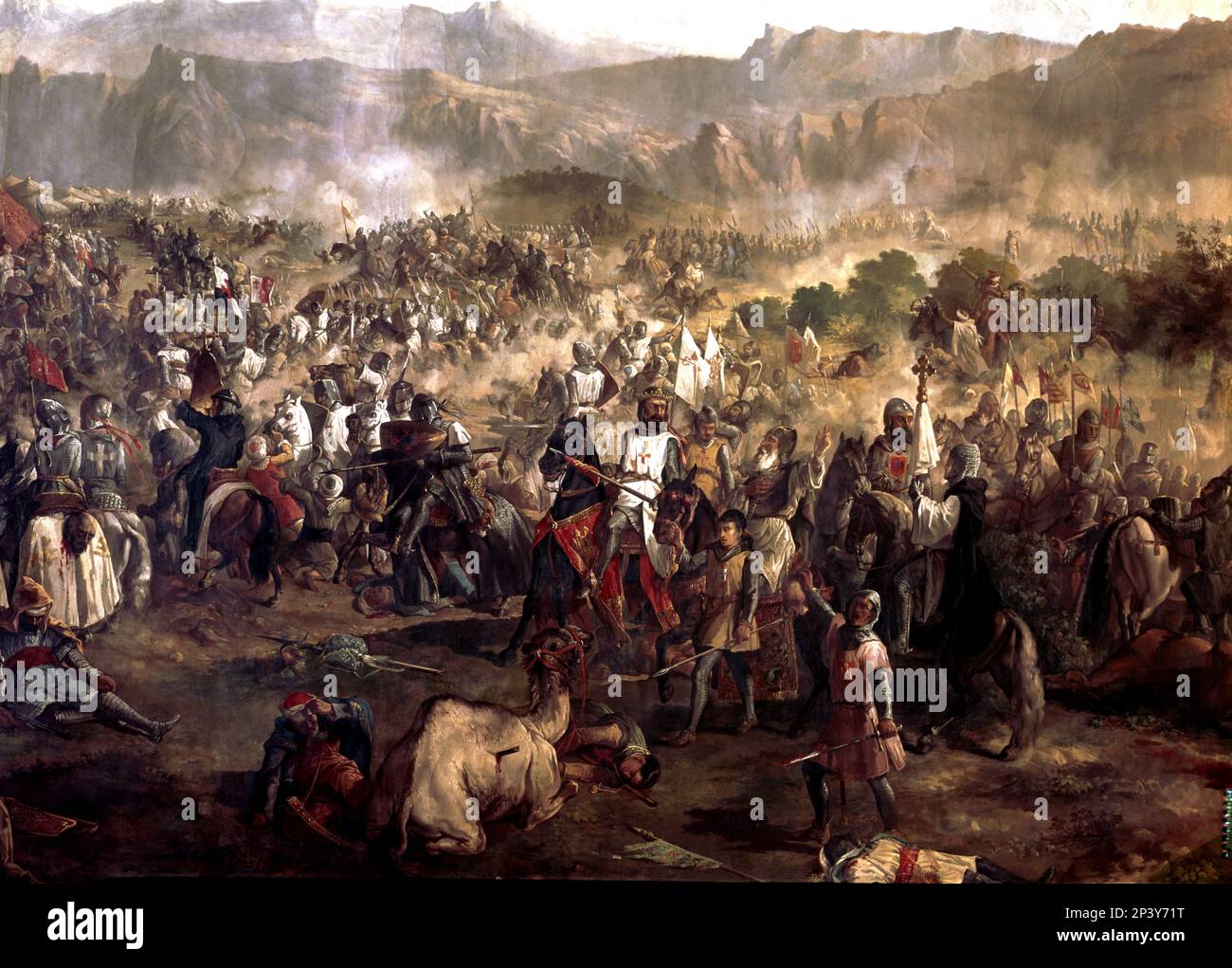 Battle of Las Navas de Tolosa (1212), 19th century. Stock Photo