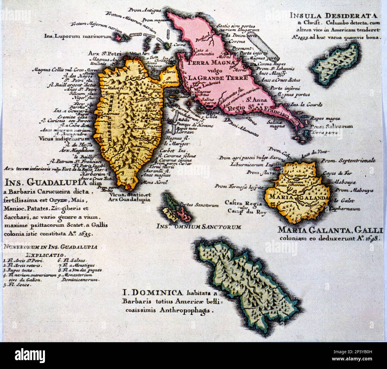 Map of the island of Guadalupe and other islands of the Antilles, 1680