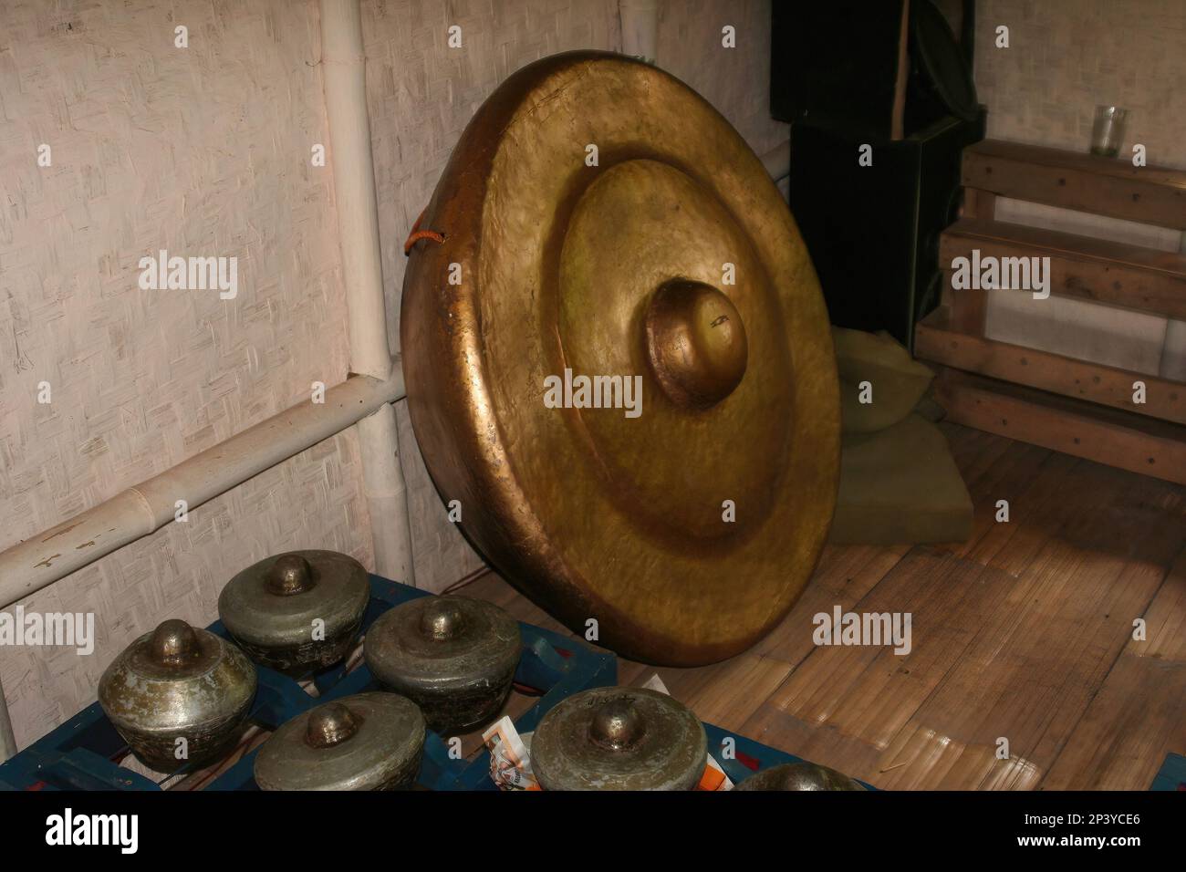 512009 Java,Indonesia Musical instruments in Gamelan orchestra in
