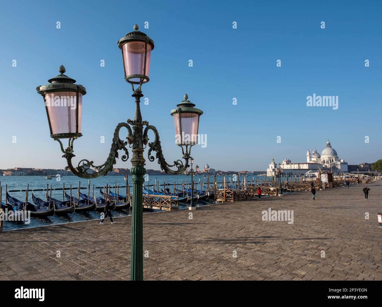 Canal embankment at Piazza San Marco, Venice, Italy. Stock Photo