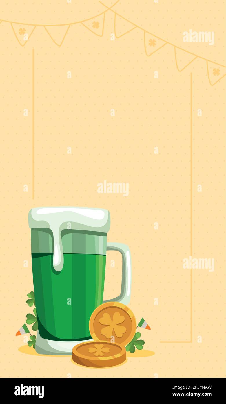 golden coins with clovers and beer Stock Vector Image & Art - Alamy