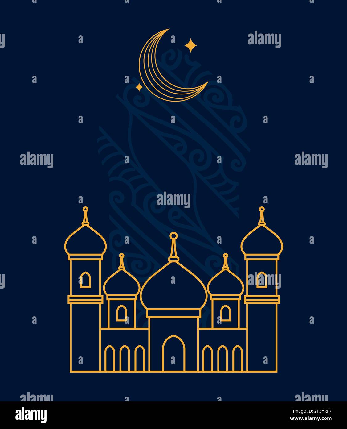 muslim mosque with crescent moon Stock Vector Image & Art - Alamy