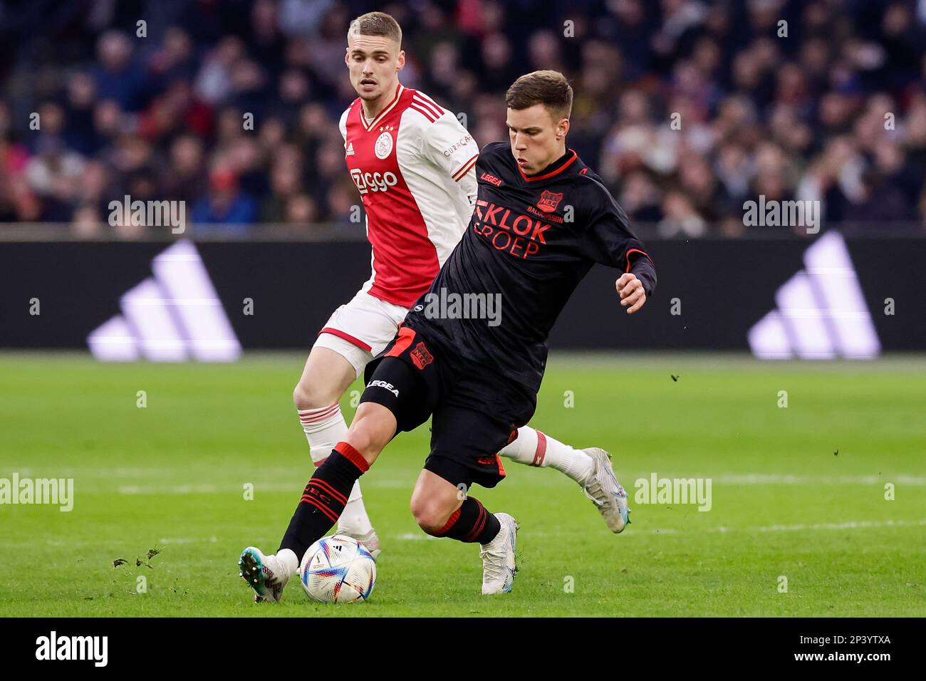 05032023 Sport Ajax v NEC AMSTERDAM, NETHERLANDS MARCH 5 Taylor (Ajax) and Andri