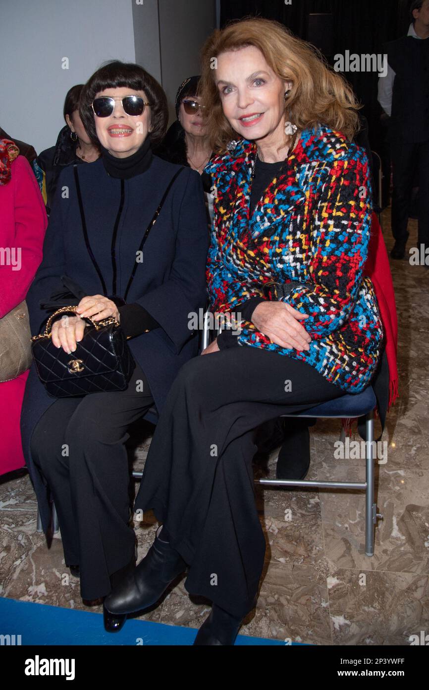 Paris, France. 05th Mar, 2023. Mireille Mathieu and Cyrielle Clair  attending the Pierre Cardin Womenswear Fall Winter 2023-2024 show as part  of Paris Fashion Week in Paris, France on March 05, 2023.