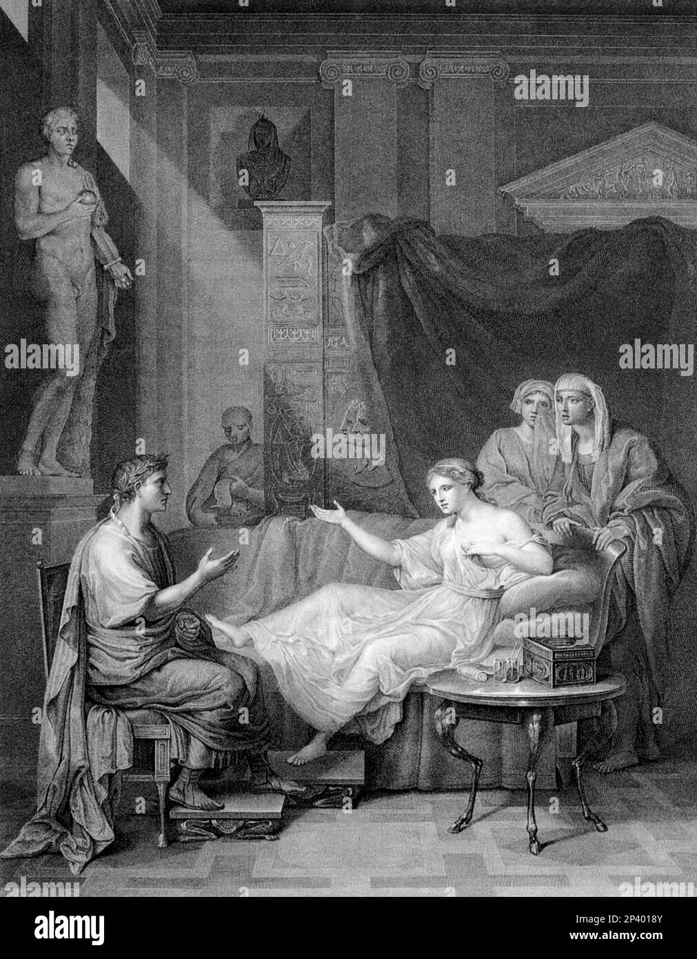 1808 JULIUS CAESAR and CLEOPATRA , engraved by Johann Pleikart Bittheuser from an artwork by