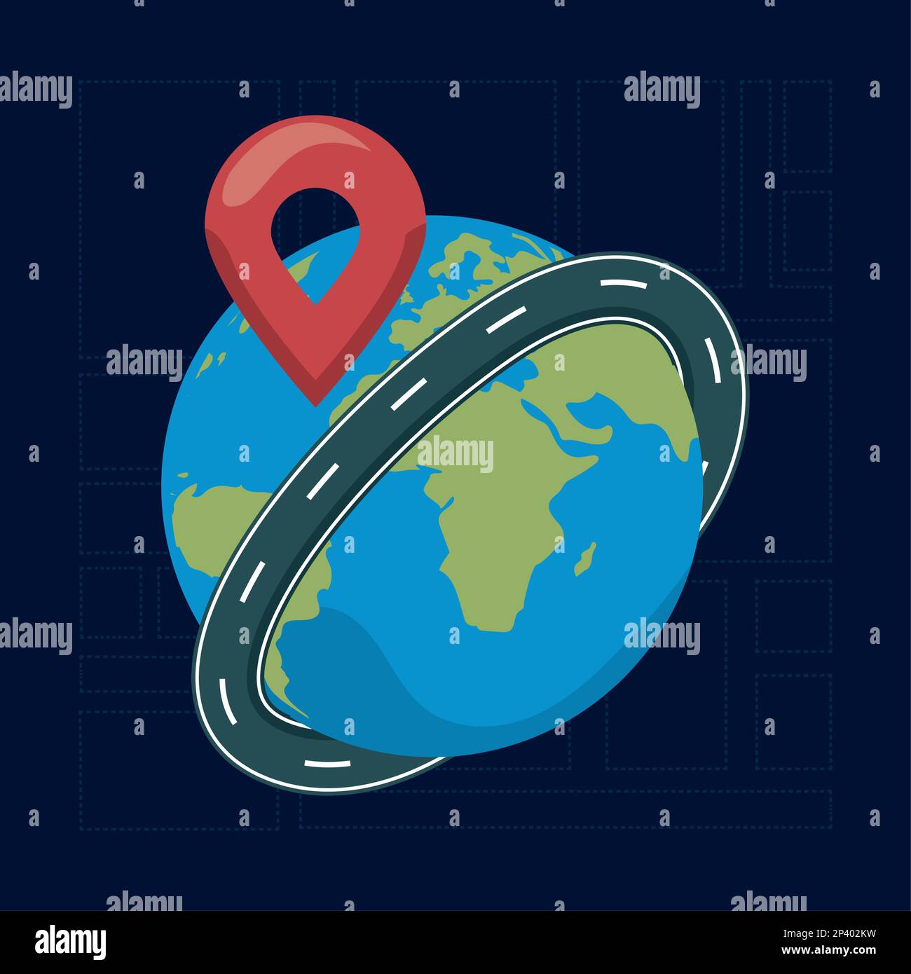 pin location in road around earth Stock Vector Image & Art - Alamy