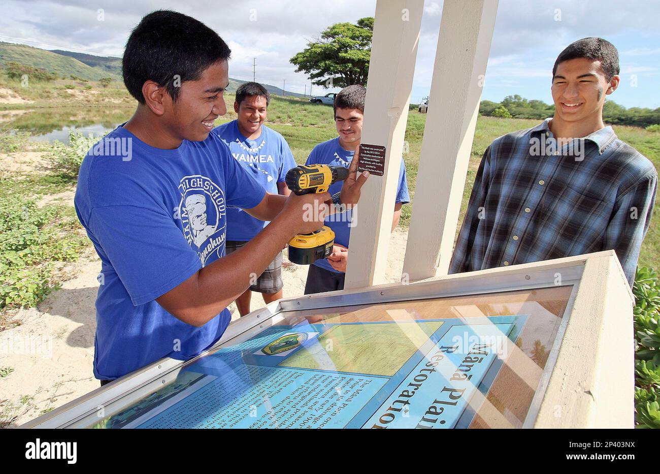 ADVANCE FOR USE MONDAY, NOV. 17 In this Nov. 12, 2014 photo, Waimea High School construction
