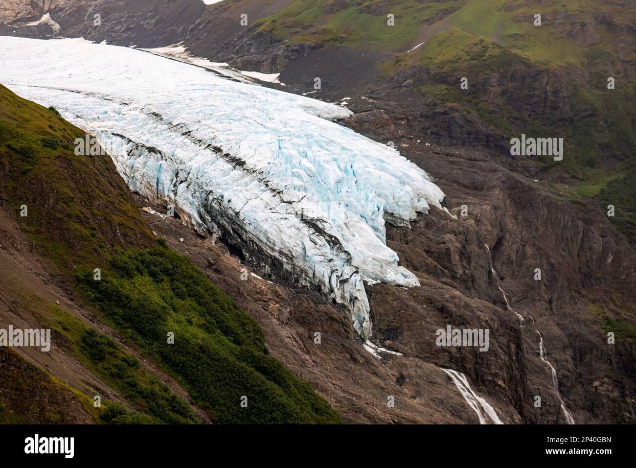 Receding glacier, Fair-weather Range in Glacier Bay National Park, Southeast Alaska, USA. Stock Photo