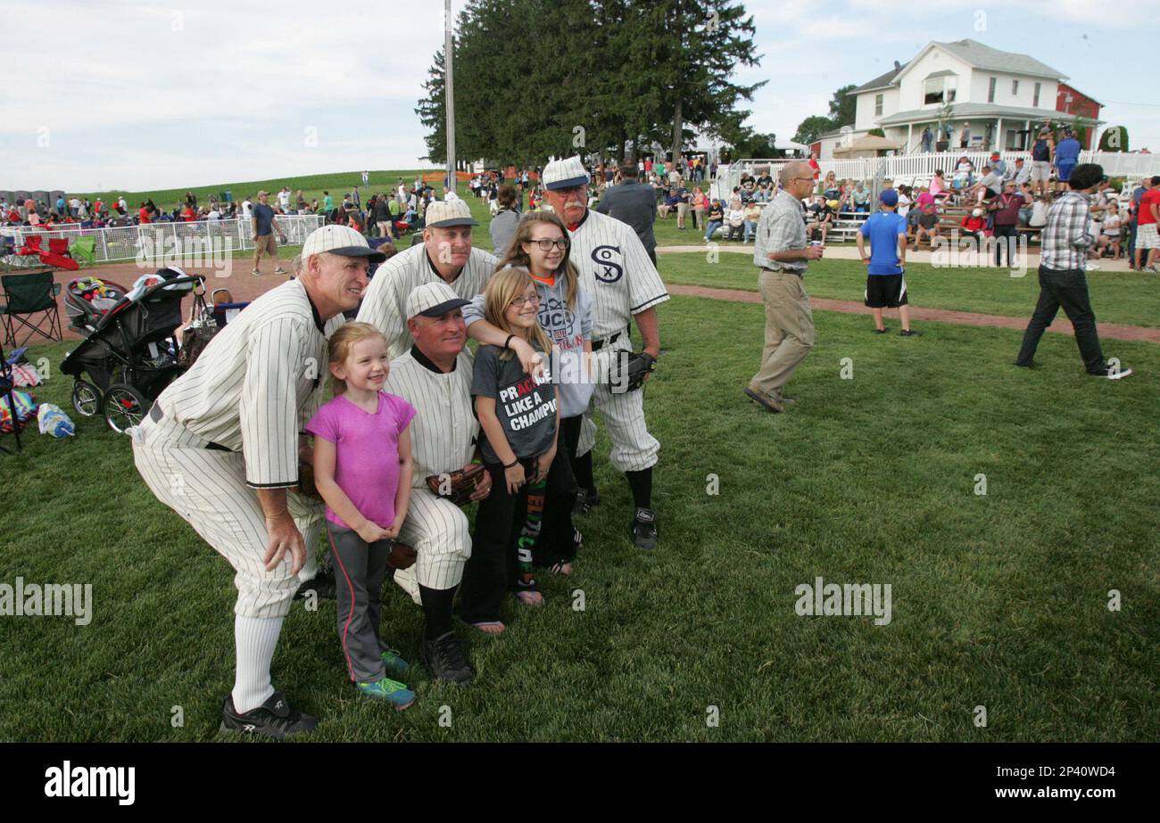 Ghost players take time for photos with fans Friday, June 13, 2014, at the  Field of Dreams near Dyersville, Iowa. (AP Photo/Waterloo Courier, Dennis  Magee Stock Photo - Alamy