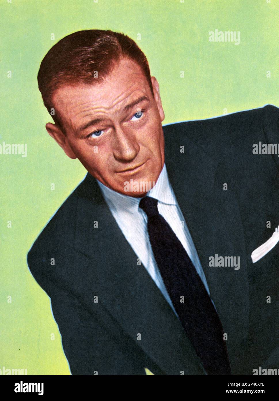 1954 , USA : The movie actor JOHN WAYNE ( 1907 - 1979 ) at time of movie  HONDO , pubblicity still. - FILM - CINEMA - attore cinematografico -  cravatta - tie - fazzoletto nel taschino - pochette ---- Archivio GBB Stock  Photo - Alamy