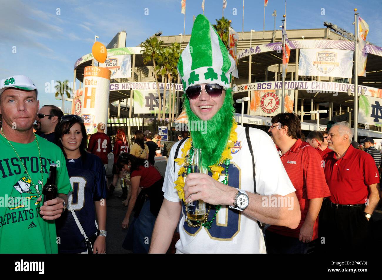 January 7 2013 Notre Dame fans tailgate prior to the Alabama Crimson