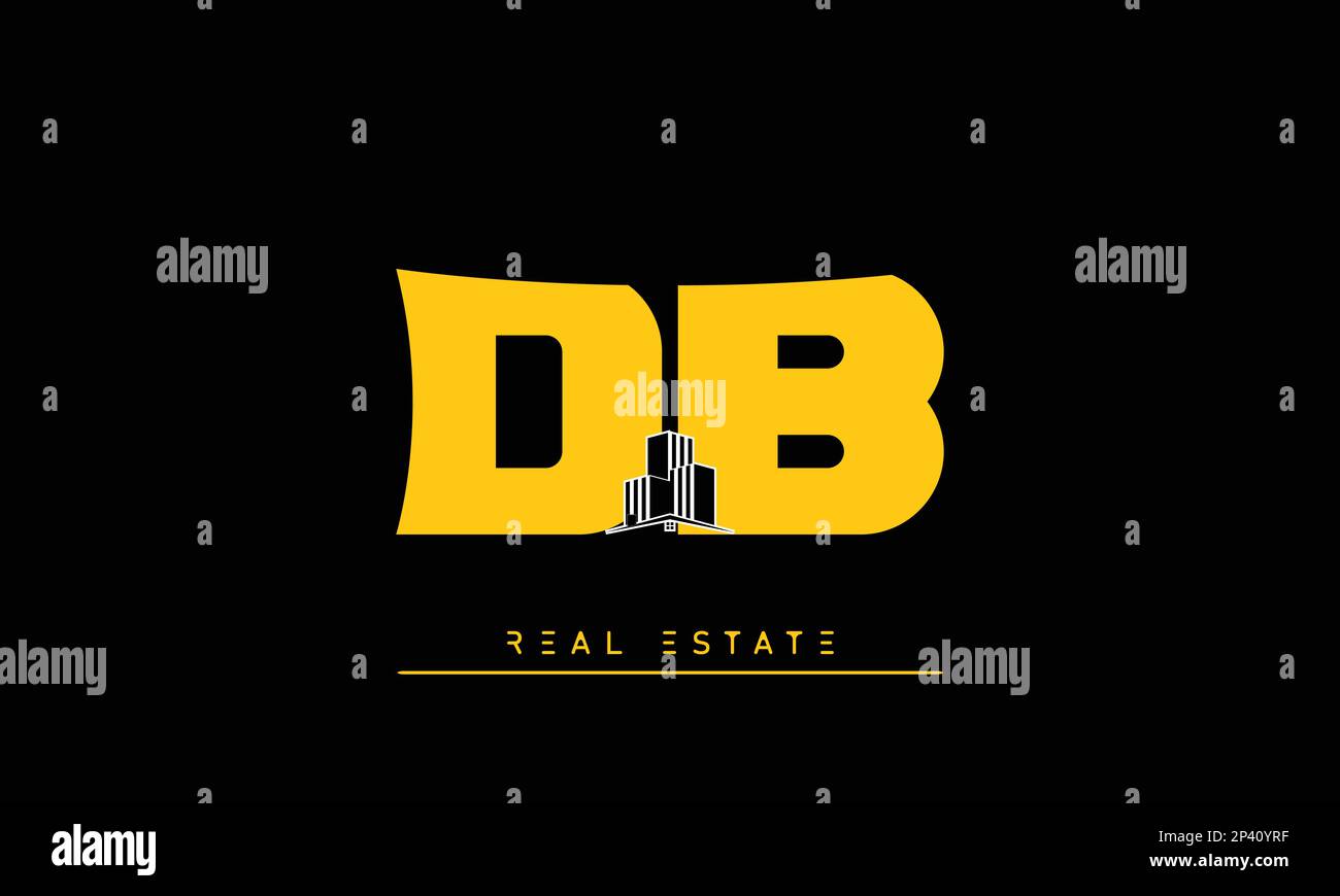 Real Estate letters Initials Monogram logo DB , BD Stock Vector Image