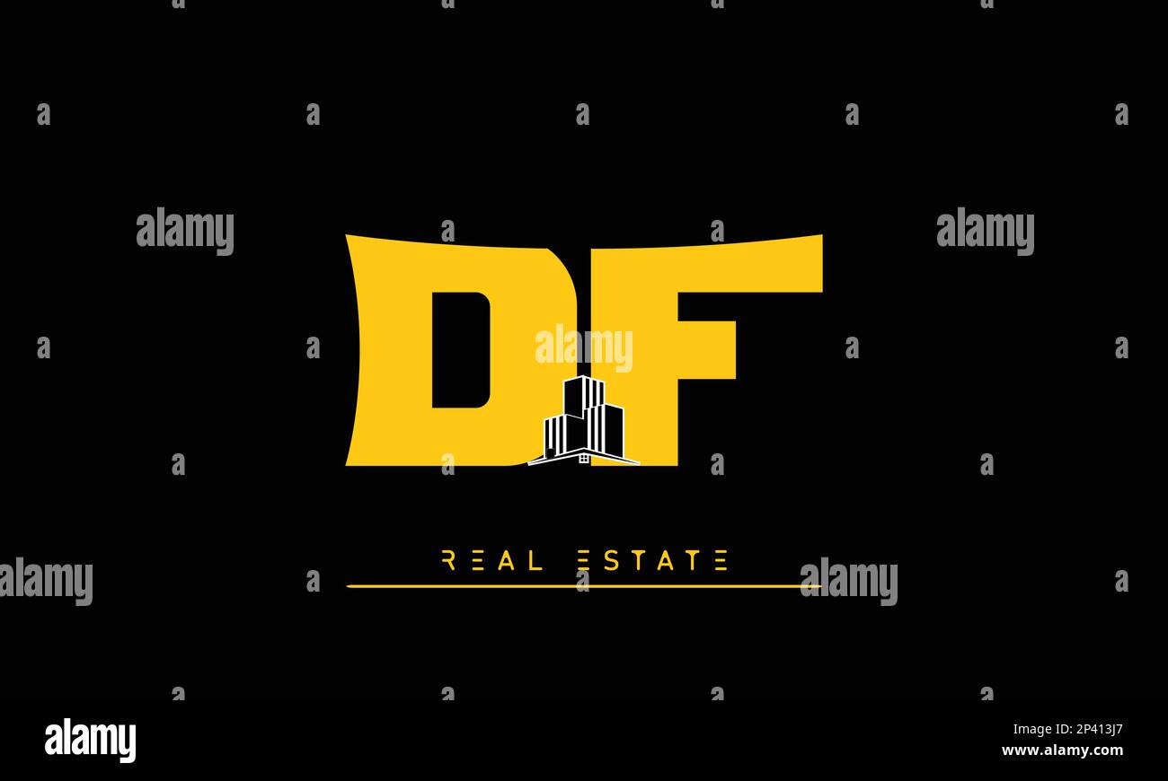 Real Estate letters Initials Monogram logo DF , FD Stock Vector Image