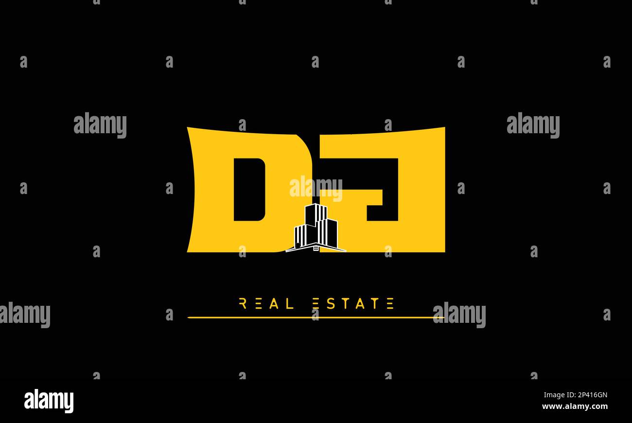 Real Estate letters Initials Monogram logo DJ , JD Stock Vector