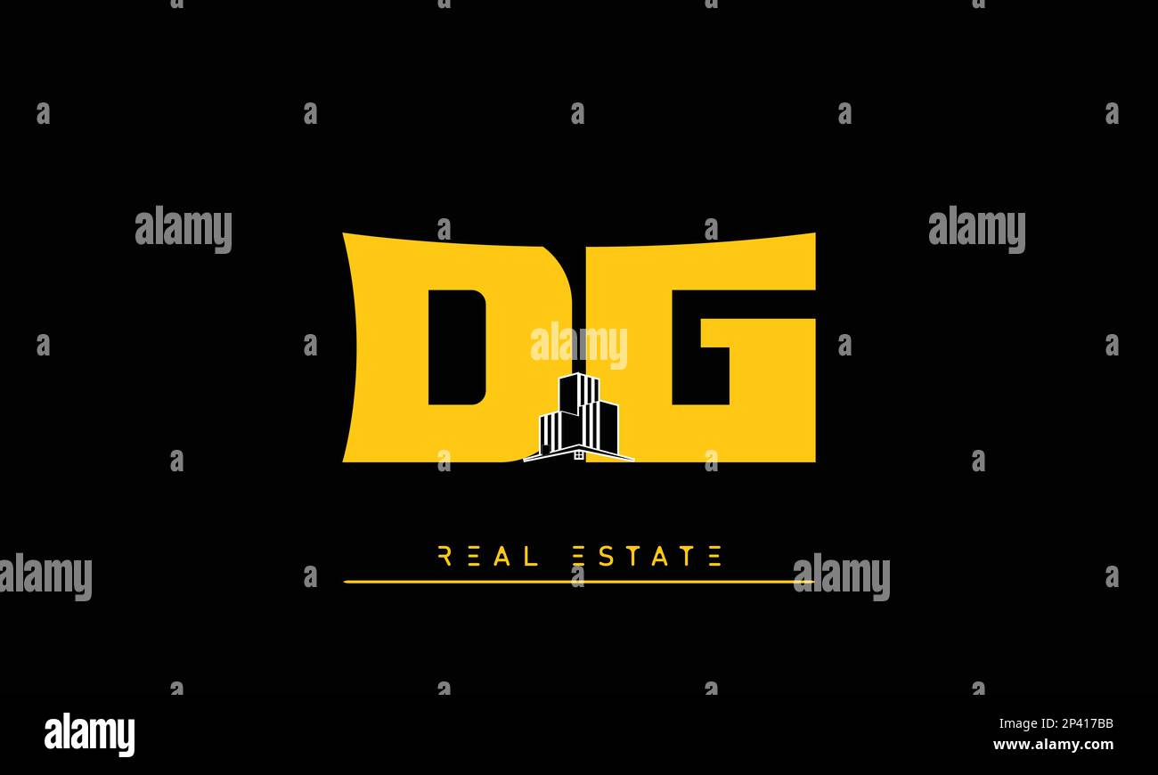 Real Estate letters Initials Monogram logo DG , GD Stock Vector